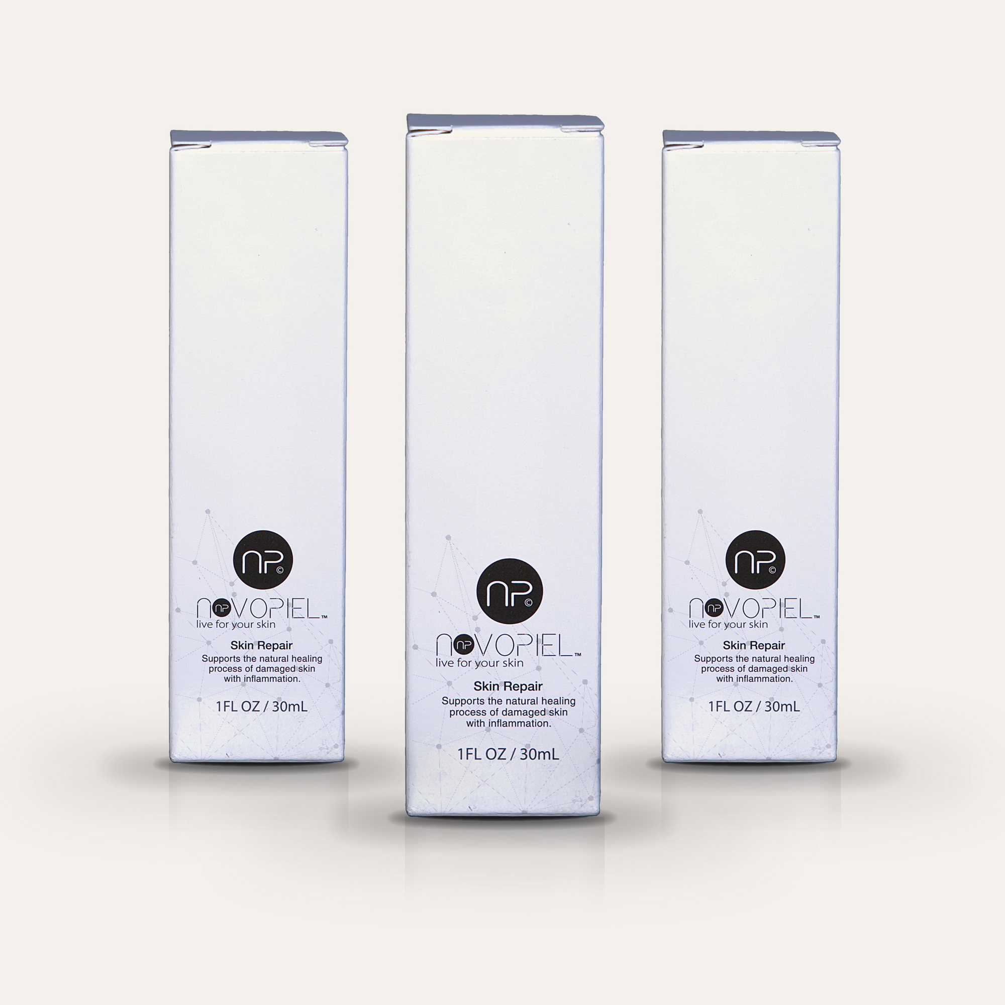 Three Novopiel Skin Repair Cream cartons